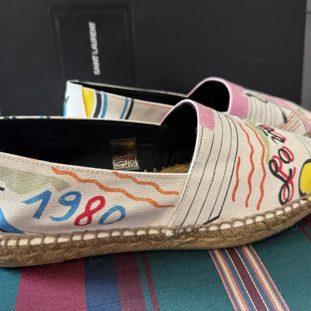 Yves Saint Laurent Perseo Canvas Espadrilles European Sz 41, US 10.5 or 10. New - Picture 10 of 16